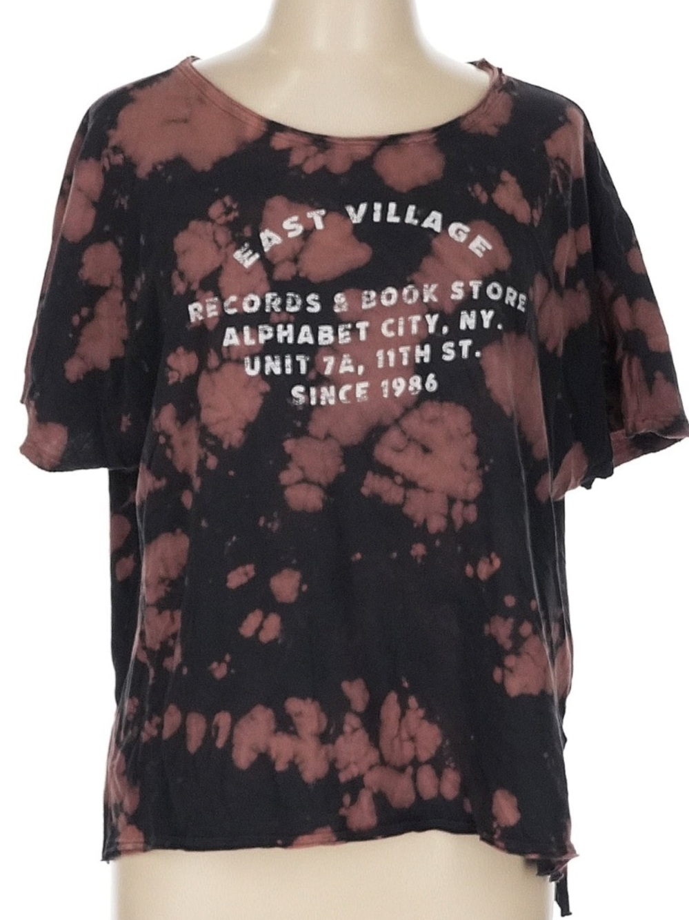 PILCRO by Anthropologie East Village Tie-Dye Graphic Tee - Black & Rust